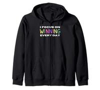 I Focus On Winning Every Day Law Of Attraction Entrepreneur Zip Hoodie