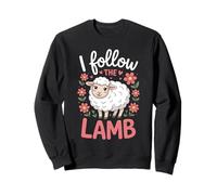 I Follow the Lamb Cute Christian Sheep Design Sweatshirt