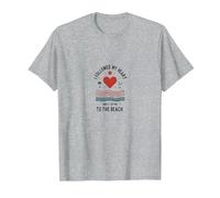 I Followed My Heart to The Beach Summer Love Quote T-Shirt, Men, Heather Grey, 5XL