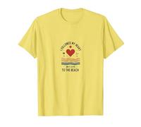 I Followed My Heart to The Beach Summer Love Quote T-Shirt, Men, Lemon, S