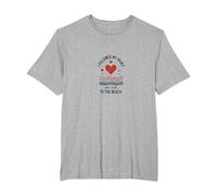 I Followed My Heart to The Beach Summer Love Quote T-Shirt, Men's Big and Tall, Heather Grey, 5X Tall