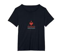 I Followed My Heart to The Beach Summer Love Quote T-Shirt, Women's Plus, Black, 2X