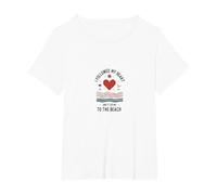 I Followed My Heart to The Beach Summer Love Quote T-Shirt, Women's Plus, White, 2X