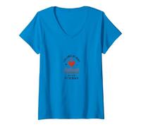 I Followed My Heart to The Beach Summer Love Quote V-Neck T-Shirt, Women, Sapphire, L