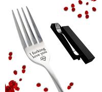 I Forking Love You Fork Stainless Steel Engraved Forks Personalized Letter Dinner Fork with A Luxury Black Box for Boyfriend Girlfriend Couples Christmas Valentines Day Gifts