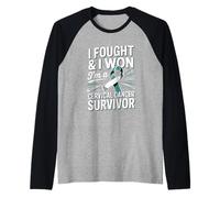 I Fought and I Won I'm A Cervical Cancer Survivor Raglan Baseball Tee