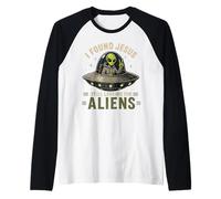 I Found Jesus Still Looking for Aliens Spaceship Raglan Baseball Tee
