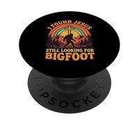 I Found Jesus Still Looking for Bigfoot Funny Cross PopSockets Adhesive PopGrip