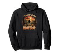 I found Jesus still looking for Bigfoot Retro Vintage Pullover Hoodie