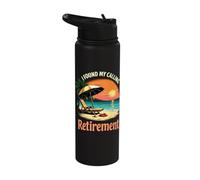 I Found My Calling Retirement Beach Sunset Stainless Steel Insulated Water Bottle