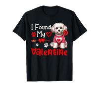 I Found My Valentine Maltipoo With Flower Cute Hearts T-Shirt