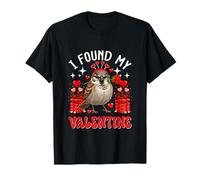 I Found My Valentine Sparrow Cute Hearts Floral Roses T-Shirt
