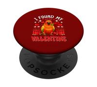 I Found My Valentine Sun Conure Cute Hearts Floral Roses PopSockets Adhesive PopGrip