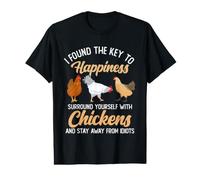 I Found The Key to Happiness Surround Yourself with Chickens Value Graphic T-Shirt