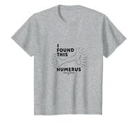I Found This Humerus: Punny Bones Anatomy Joke T-Shirt, Kids, Heather Grey, 8 Years