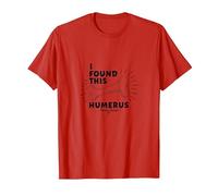 I Found This Humerus: Punny Bones Anatomy Joke T-Shirt, Men, Red, XXL