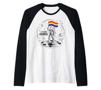 I Found Uranus Rainbow Spaceman Astronaut Pride Flag Mens Raglan Baseball Tee