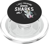 I Freaking Love Sharks - Funny Ocean & Shark Lover Gift PopSockets PopGrip for MagSafe