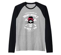 I Fully Intend To Haunt People When I Die Messy Bun Skull Raglan Baseball Tee