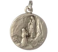 I G J 925 STERLING SILVER OUR LADY OF LOURDES - MADONNA OF LOURDES MEDAL - 100% MADE IN ITALY - THE PATRON SAINTS MEDALS