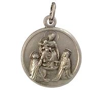 I G J MADONNA OF POMPEI (BLESSED VIRGIN OF THE ROSARY) MEDAL -100% MADE IN ITALY - THE PATRON SAINTS MEDALS