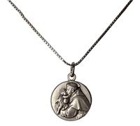 I G J SAINT ANTHONY OF PADUA AND JESUS CHILD MEDAL WITH VENETIAN CHAIN - 100% MADE IN ITALY - THE PATRON SAINTS MEDALS