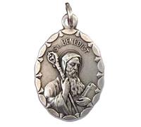 I G J SAINT BENEDICT FROM NORCIA OVAL SHAPE MEDAL - THE PATRON SAINTS MEDALS - 100% MADE IN ITALY