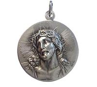 I G J The Holy Face of Jesus Christ Medal - Ecce Homo (Behold the Man)- Real Italian Masterpiece BIg Size - 32 mm - Made in HIGH RELIEF