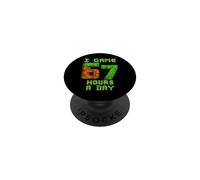 I Game 67 Hours Per Day Six Seven Gamer Pixel PopSockets Adhesive PopGrip