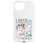 I gatti lo preferiscono al dente Funny Italian Pasta Cat Case for iPhone 15 Plus