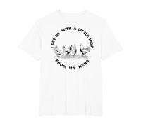 I Get by with a Little Help from My Hens Chicken Lovers T-Shirt, Men's Big and Tall, White, 2X Tall
