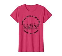 I Get by with a Little Help from My Hens Chicken Lovers T-Shirt, Women, Red Heather, X-Small