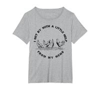 I Get by with a Little Help from My Hens Chicken Lovers T-Shirt, Women's Plus, Heather Grey, 5X