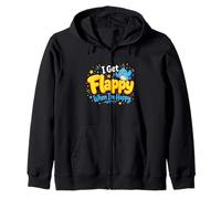 I Get Flappy When I'm Happy Autism Awareness Proud Autistic Zip Hoodie