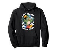 I Get Flappy When I'm Happy Cute Autism Awareness Bird Pullover Hoodie