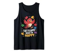 I Get Flappy When I'm Happy Cute Autism Awareness Bird Tank Top