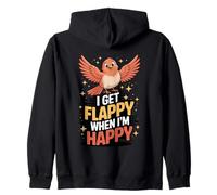 I Get Flappy When I'm Happy Cute Autism Awareness Bird Zip Hoodie