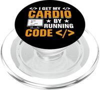 I Get My Cardio By Running Code PopSockets PopGrip for MagSafe