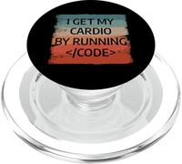 I Get My Cardio By Running Code Programming Programmer PopSockets PopGrip for MagSafe