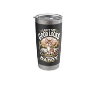 I Get My Good Looks from Daddy Bengal Kitten Lover Stainless Steel Insulated Tumbler