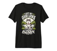 I Get My Good Looks from Daddy Husky Puppy Dog Lover Premium T-Shirt