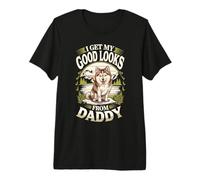 I Get My Good Looks from Daddy Pomsky Puppy Dog Lover Premium T-Shirt
