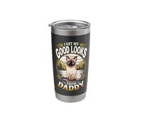 I Get My Good Looks from Daddy Siamese Kitten Kitten Lover Stainless Steel Insulated Tumbler