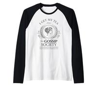 I Get My Tea from The Gossip Society Vintage Elegant Humor Raglan Baseball Tee
