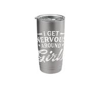 I Get Nervous Around Girls Funny Sarcastic Awkward Introvert Stainless Steel Insulated Tumbler