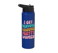 I Get Nervous Around Pretty Women Stainless Steel Insulated Water Bottle