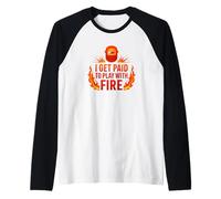 I Get Paid to Play with Fire Funny Welder Raglan Baseball Tee