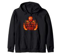 I Get Paid to Play With Fire Funny Welder Zip Hoodie