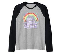 I Get Razor Burn On My Junk Funny Adult Raglan Baseball Tee