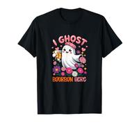 I Ghost Bourbon Here Halloween Floral Boo Drinking Bourbon T-Shirt
